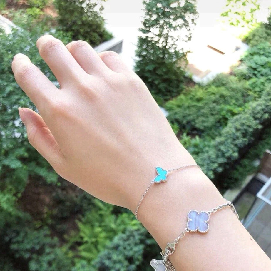 [Vintora]BUTTERFLY TURQUOISE BUTTERFLY BRACELET SILVER