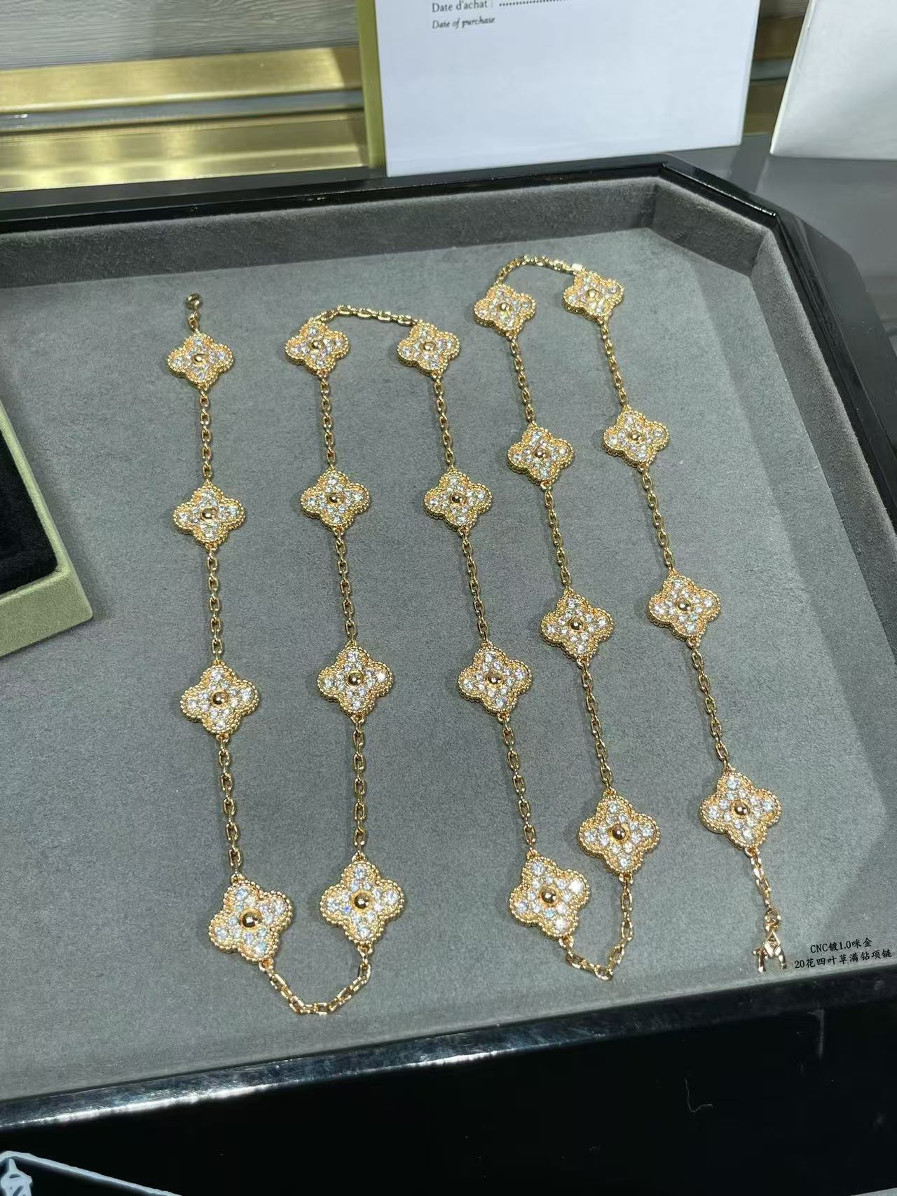 [Vintora]CLOVER 20 MOTIFS FULL-DIAMOND NECKLACE