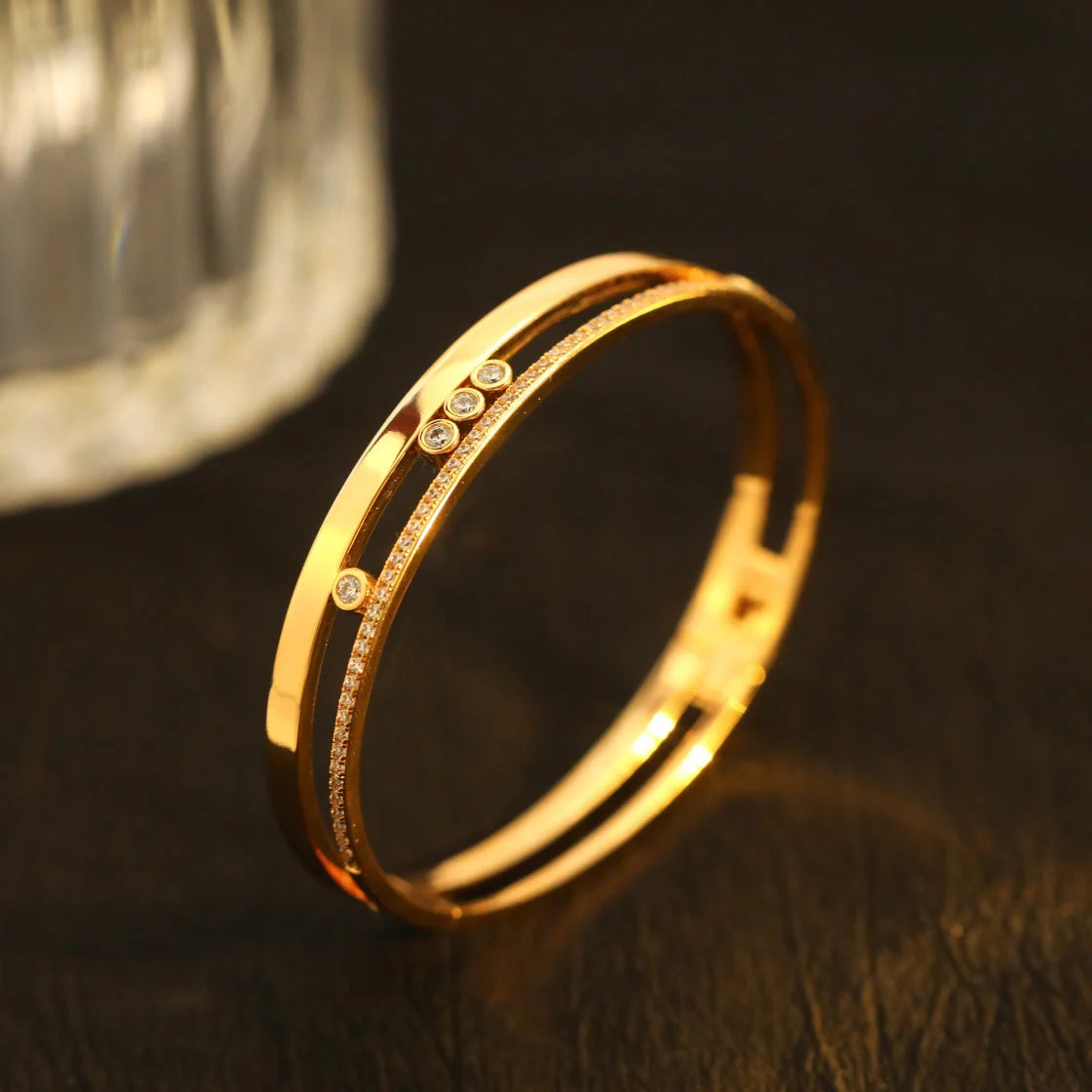 [Vintora]Move Romane Diamond Bangle Bracelet