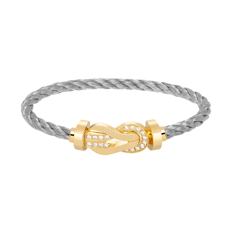 [Vintora]CHANCE LARGE 8 FIGURE BUCKLE HALF DIAMOND BRACELET GOLD