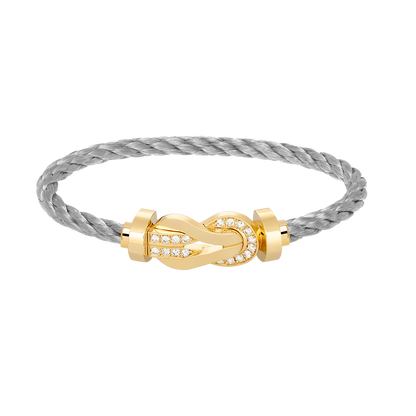 [Vintora]CHANCE LARGE 8 FIGURE BUCKLE HALF DIAMOND BRACELET GOLD