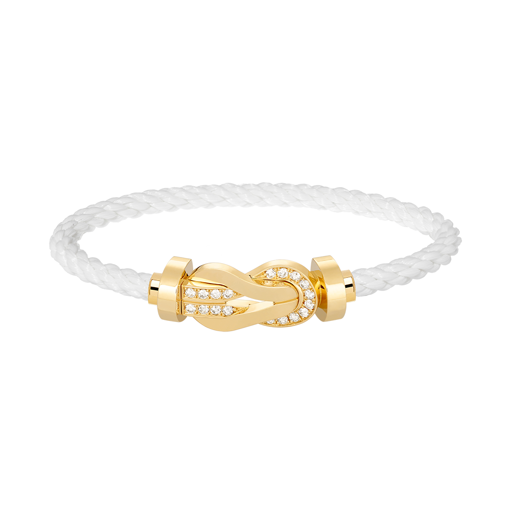 [Vintora]CHANCE LARGE 8 FIGURE BUCKLE HALF DIAMOND BRACELET GOLD