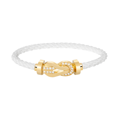 [Vintora]CHANCE LARGE 8 FIGURE BUCKLE HALF DIAMOND BRACELET GOLD