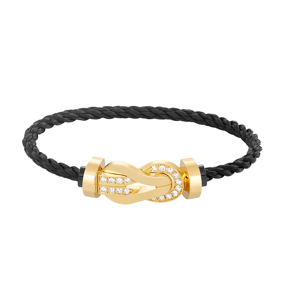 [Vintora]CHANCE LARGE 8 FIGURE BUCKLE HALF DIAMOND BRACELET GOLD