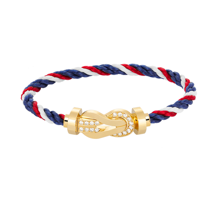 [Vintora]CHANCE LARGE 8 FIGURE BUCKLE HALF DIAMOND BRACELET GOLD