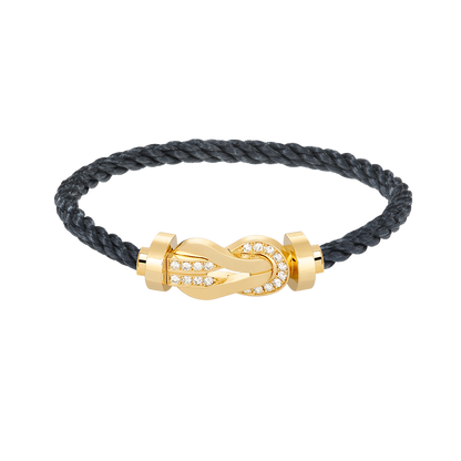 [Vintora]CHANCE LARGE 8 FIGURE BUCKLE HALF DIAMOND BRACELET GOLD