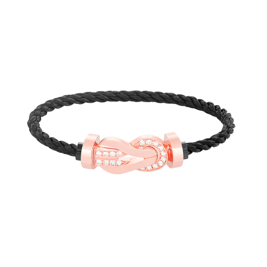 [Vintora]CHANCE LARGE 8 FIGURE BUCKLE HALF DIAMOND BRACELET Vintora GOLD
