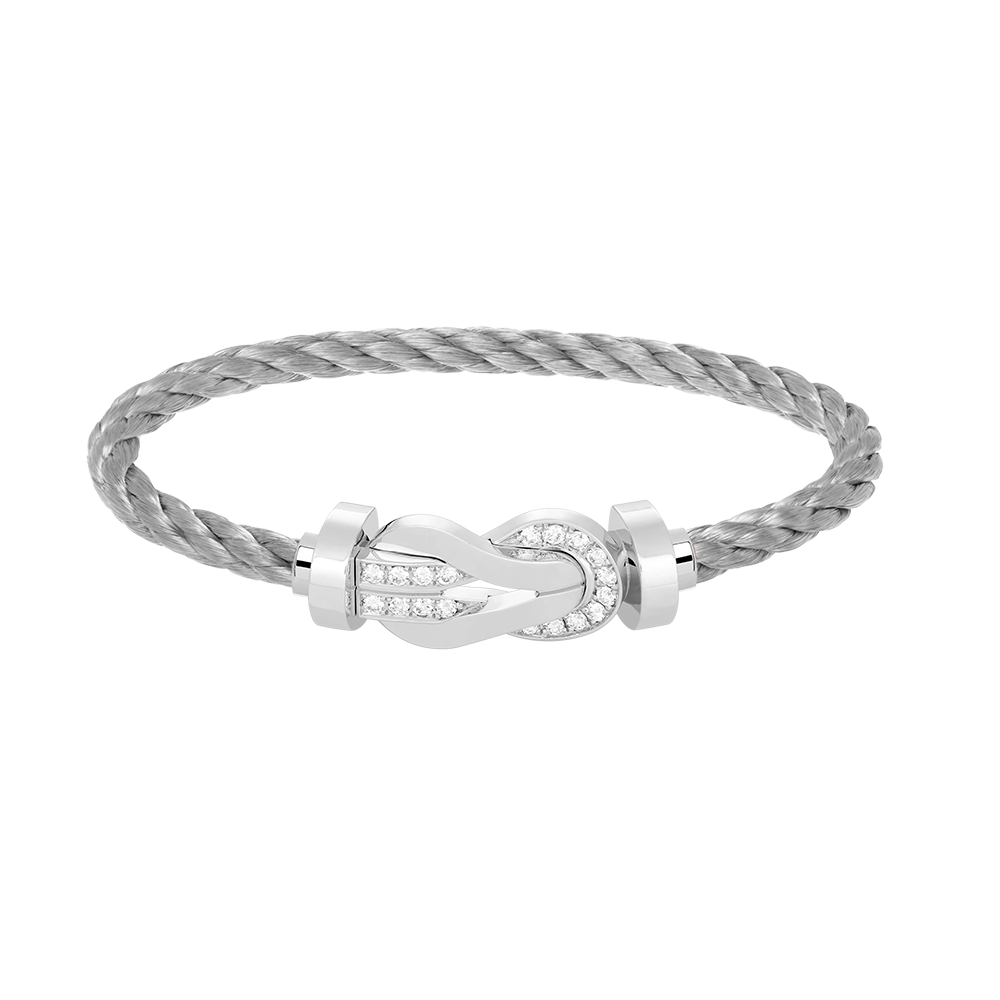 [Vintora]CHANCE LARGE 8 FIGURE BUCKLE HALF DIAMOND BRACELET SILVER