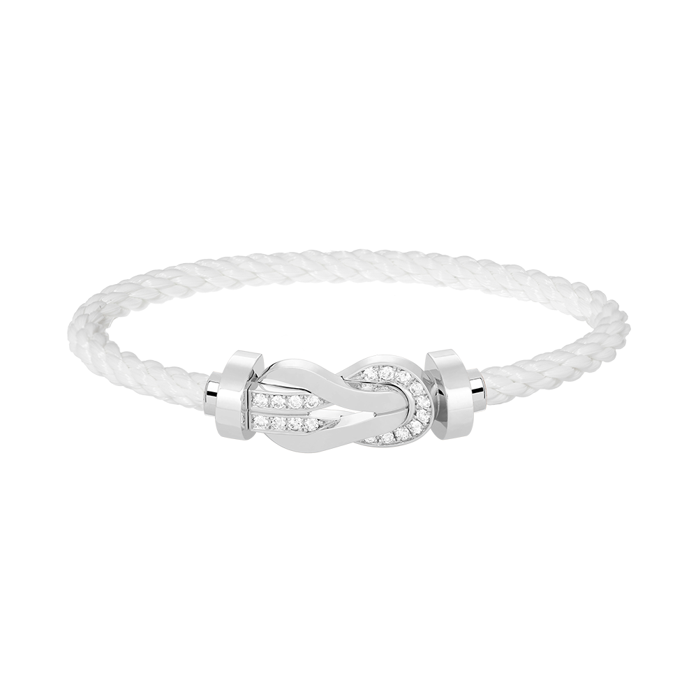 [Vintora]CHANCE LARGE 8 FIGURE BUCKLE HALF DIAMOND BRACELET SILVER