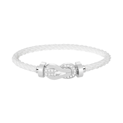[Vintora]CHANCE LARGE 8 FIGURE BUCKLE HALF DIAMOND BRACELET SILVER