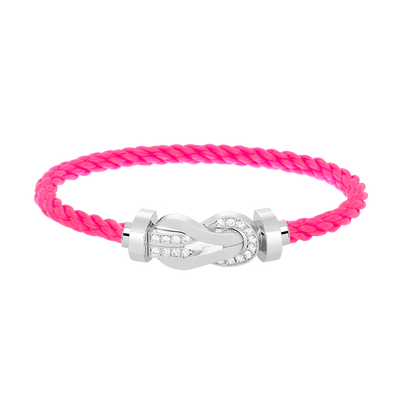 [Vintora]CHANCE LARGE 8 FIGURE BUCKLE HALF DIAMOND BRACELET SILVER