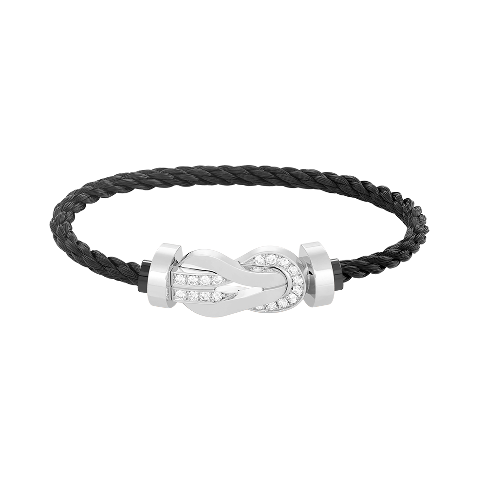 [Vintora]CHANCE LARGE 8 FIGURE BUCKLE HALF DIAMOND BRACELET SILVER