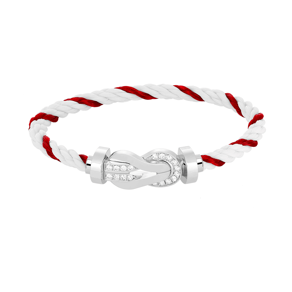 [Vintora]CHANCE LARGE 8 FIGURE BUCKLE HALF DIAMOND BRACELET SILVER
