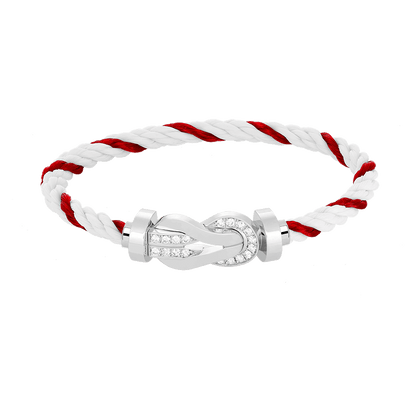 [Vintora]CHANCE LARGE 8 FIGURE BUCKLE HALF DIAMOND BRACELET SILVER
