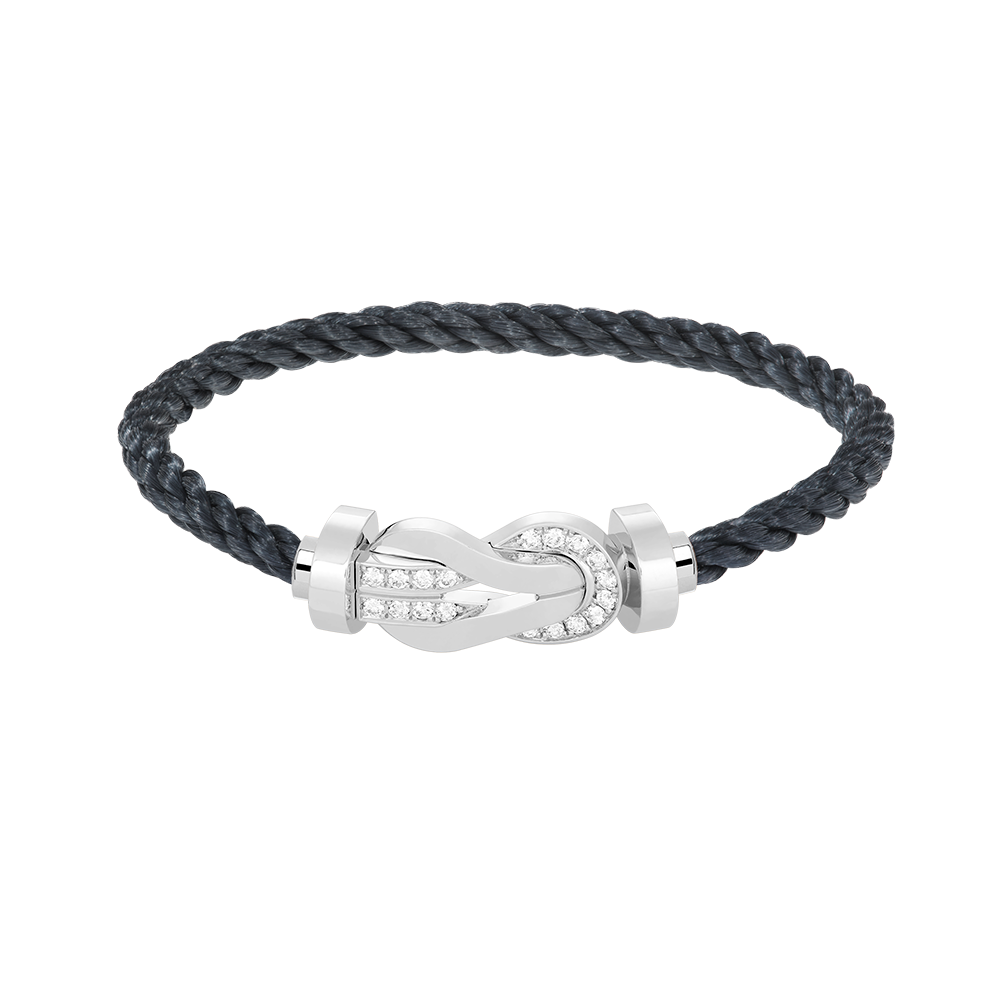 [Vintora]CHANCE LARGE 8 FIGURE BUCKLE HALF DIAMOND BRACELET SILVER