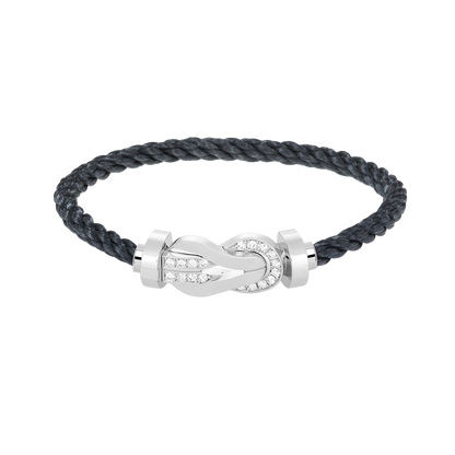 [Vintora]CHANCE LARGE 8 FIGURE BUCKLE HALF DIAMOND BRACELET SILVER