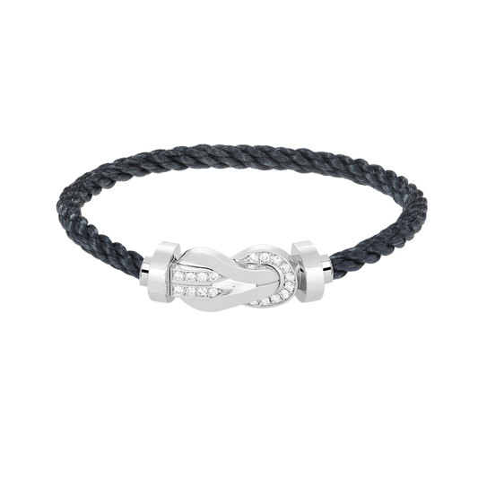 [Vintora]CHANCE LARGE 8 FIGURE BUCKLE HALF DIAMOND BRACELET SILVER