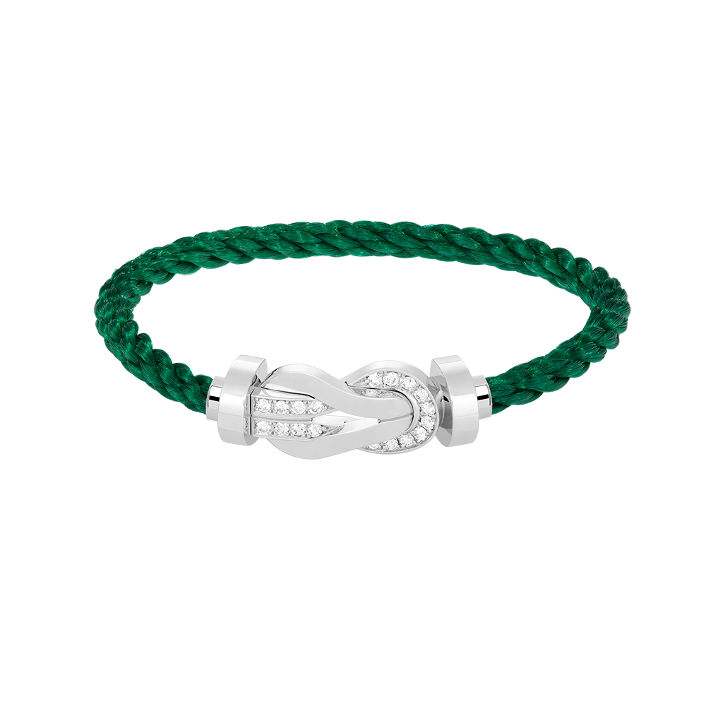 [Vintora]CHANCE LARGE 8 FIGURE BUCKLE HALF DIAMOND BRACELET SILVER