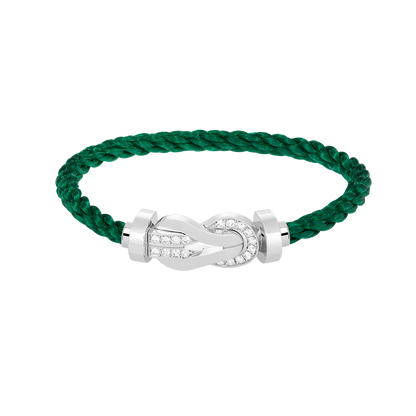[Vintora]CHANCE LARGE 8 FIGURE BUCKLE HALF DIAMOND BRACELET SILVER