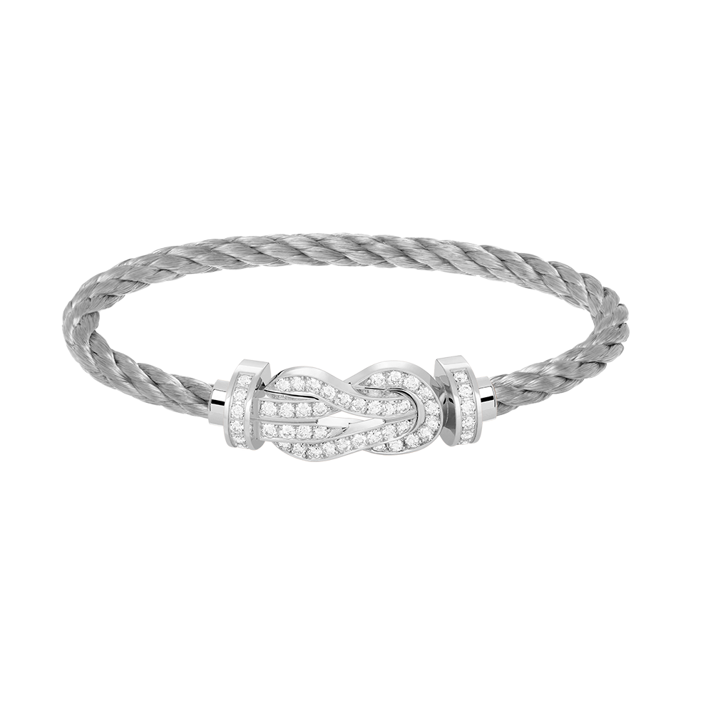 [Vintora]CHANCE LARGE 8 FIGURE BUCKLE FULL DIAMOND BRACELET SILVER