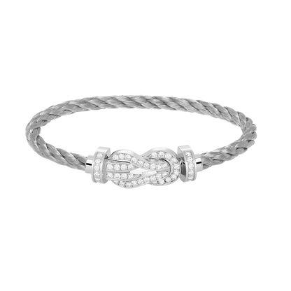 [Vintora]CHANCE LARGE 8 FIGURE BUCKLE FULL DIAMOND BRACELET SILVER