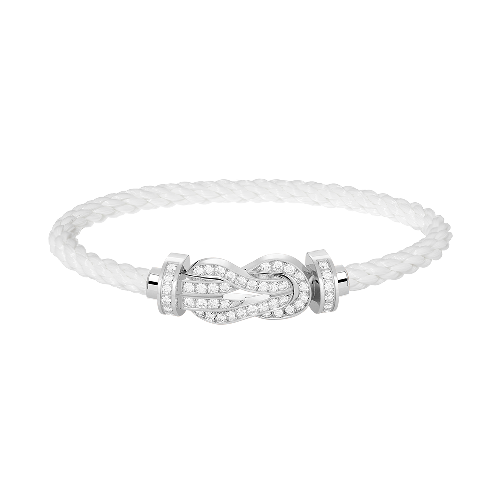 [Vintora]CHANCE LARGE 8 FIGURE BUCKLE FULL DIAMOND BRACELET SILVER