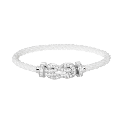 [Vintora]CHANCE LARGE 8 FIGURE BUCKLE FULL DIAMOND BRACELET SILVER