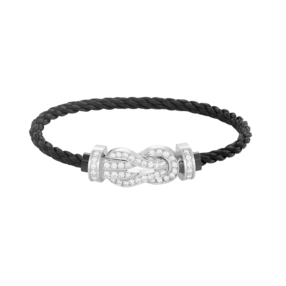 [Vintora]CHANCE LARGE 8 FIGURE BUCKLE FULL DIAMOND BRACELET SILVER