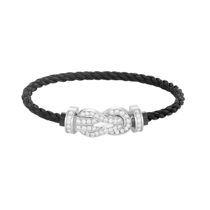 [Vintora]CHANCE LARGE 8 FIGURE BUCKLE FULL DIAMOND BRACELET SILVER
