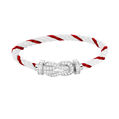 [Vintora]CHANCE LARGE 8 FIGURE BUCKLE FULL DIAMOND BRACELET SILVER
