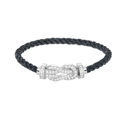 [Vintora]CHANCE LARGE 8 FIGURE BUCKLE FULL DIAMOND BRACELET SILVER