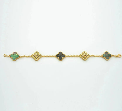 [Vintora] CLOVER 5 MOTIF GRAY MOP BRACELET COLLECTION