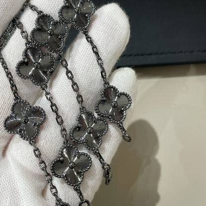 [Vintora]CLOVER 5 MOTIF BLACK BRACELET