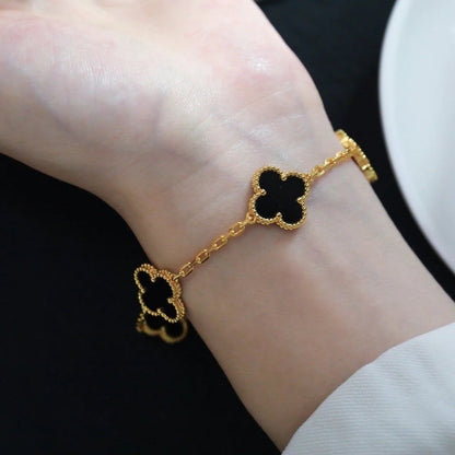 [Vintora] CLOVER 5 MOTIF ONYXS BRACELET COLLECTION