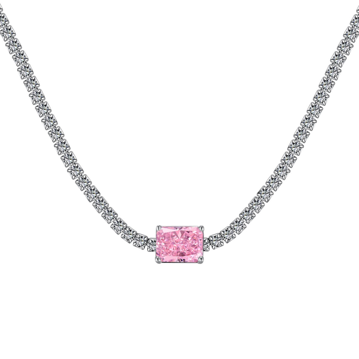 [Vintora Jewelry]2.0 carat Ornate Emerald Cut Necklace