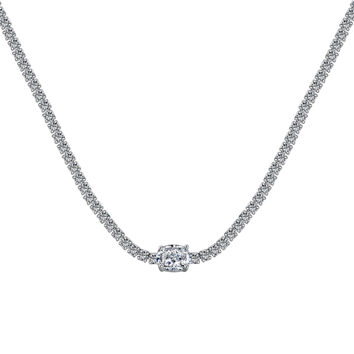 [Vintora Jewelry]1.0 Carat Shining Oval Cut Necklace