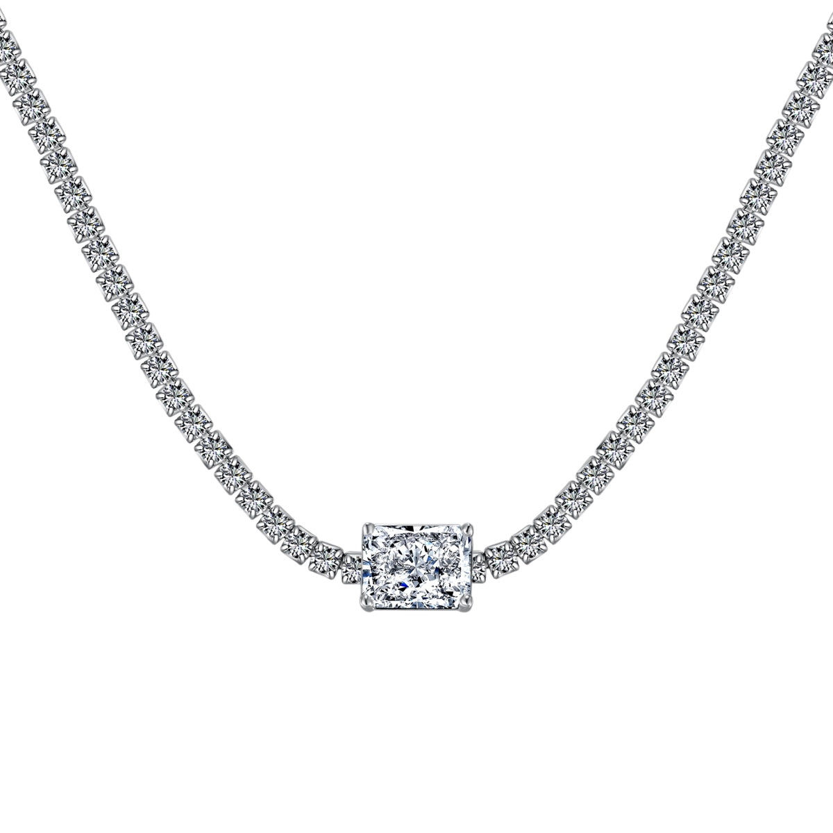 [Vintora Jewelry]2.0 carat Ornate Emerald Cut Necklace