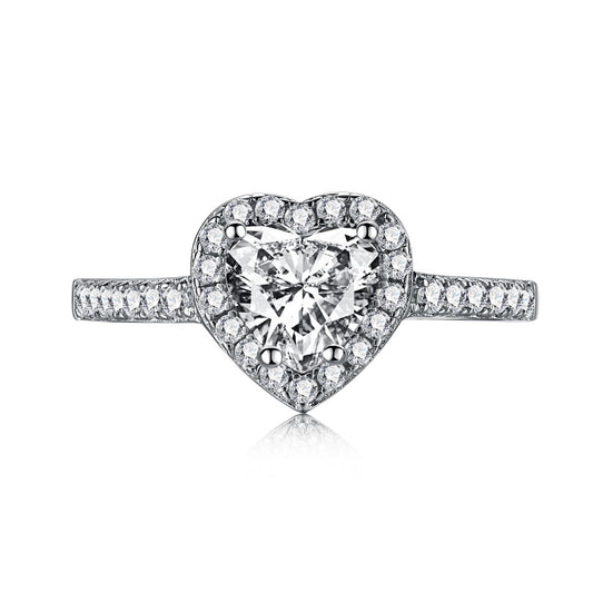 [Vintora Jewelry]Eternity Splashy Romantic Heart Shape Lover Ring