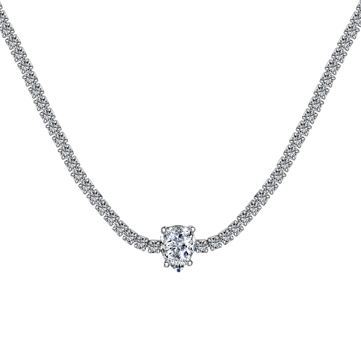 [Vintora Jewelry]1.0 carat Unique Pear Cut Tennis Necklace