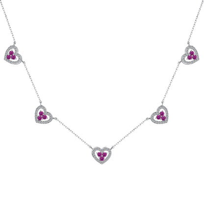 [Vintora Jewelry]Sparkling Five Heart Necklace