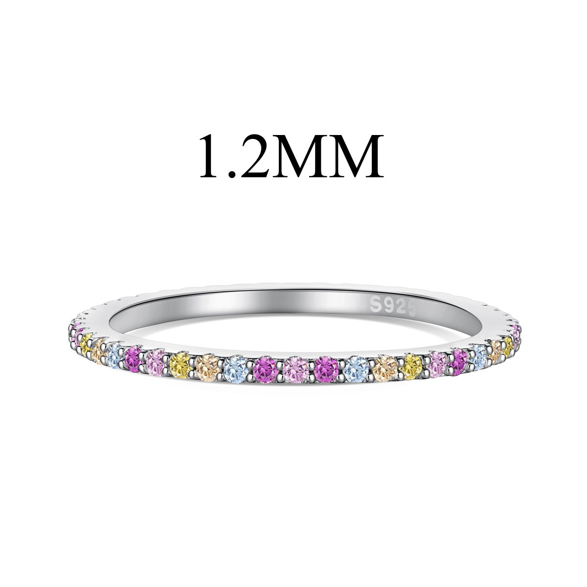 [Vintora Jewelry]Ornate Colorful Round Cut Tennis Ring