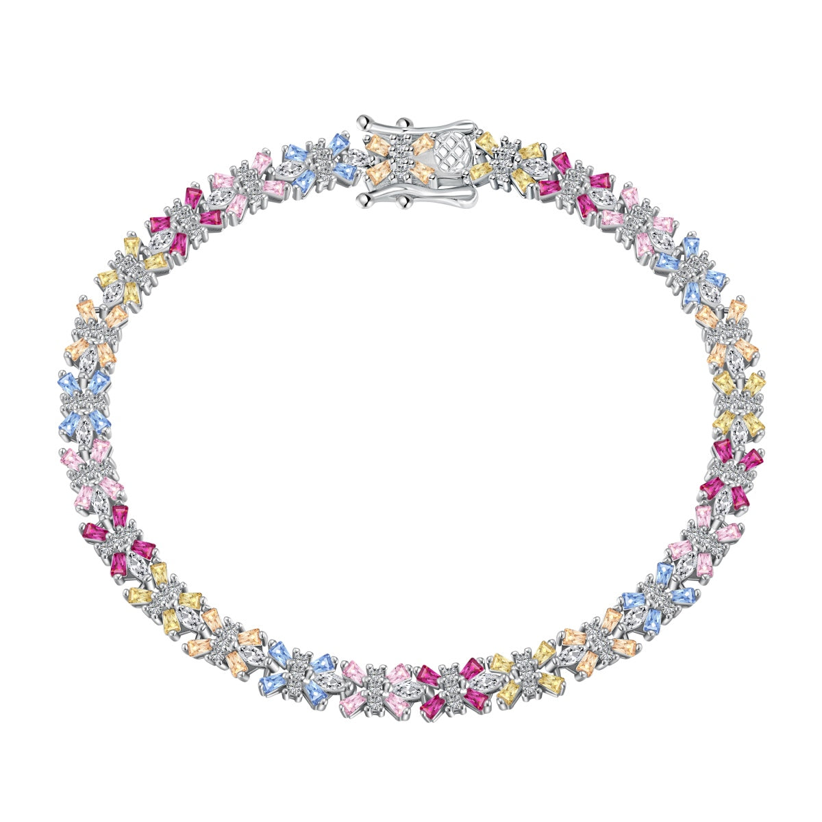 [Vintora Jewelry]Radiant Colorful Emerald Cut Party Bracelet