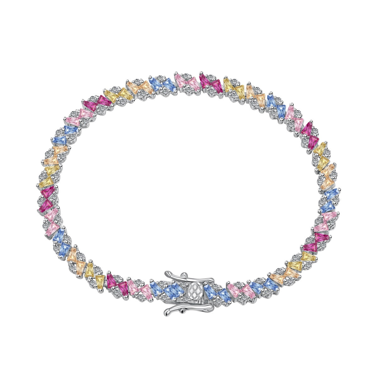 [Vintora Jewelry]Ornate Sparkling Multi Cut Party Bracelet