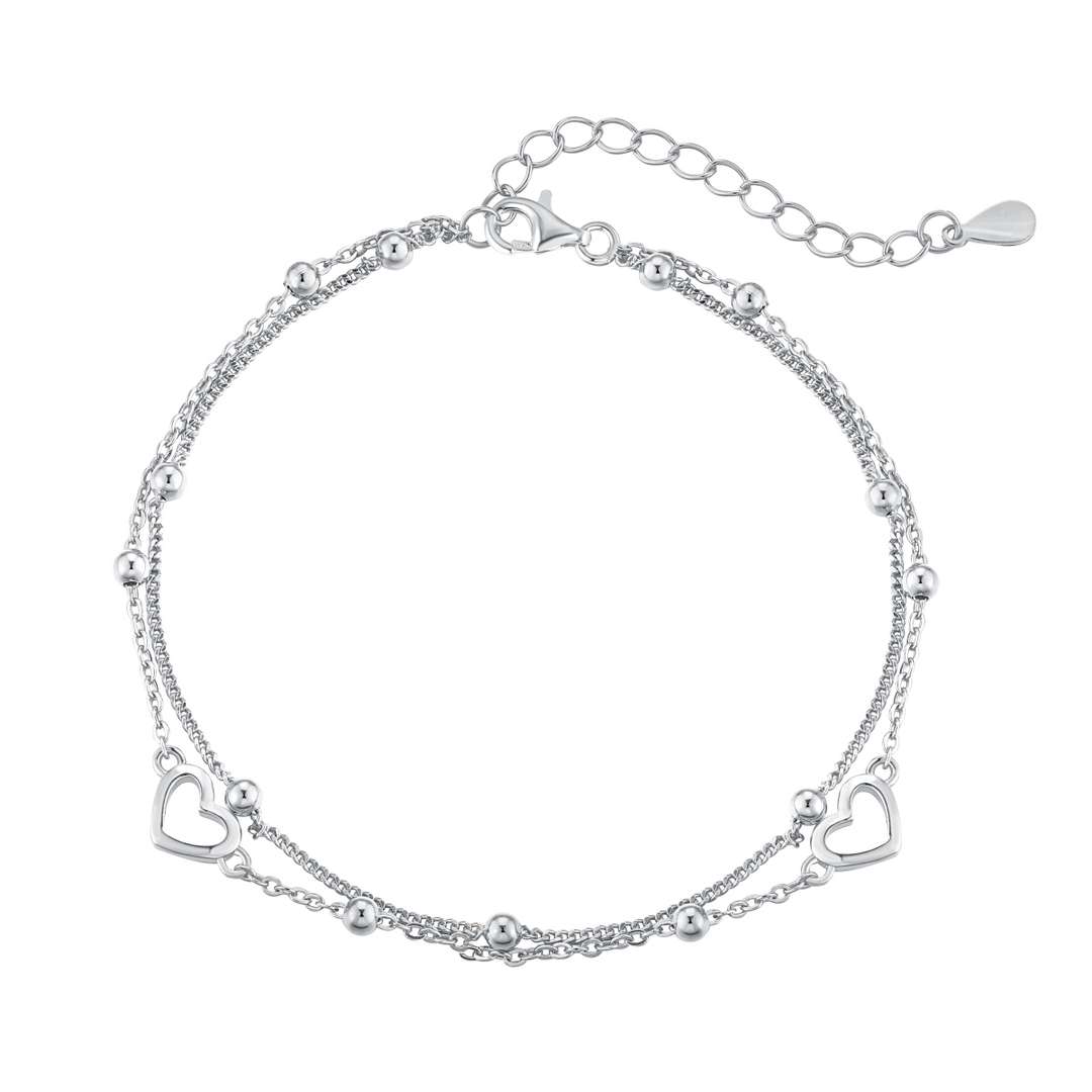 [Vintora Jewelry]Dainty Double Layer Love Heart Bracelet