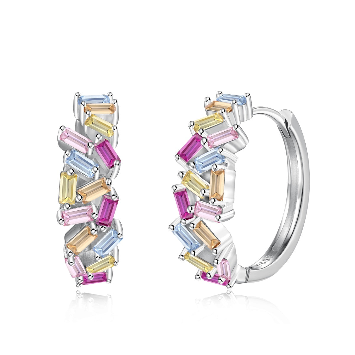 [Vintora Jewelry]Dazzling Colorful Emerald Cut Daily Earrings