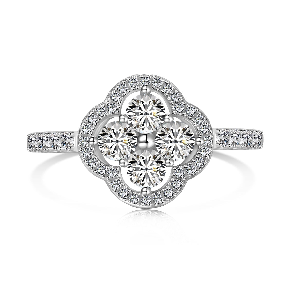 [Vintora Jewelry]Four Leaf Clover Flower Design Ring
