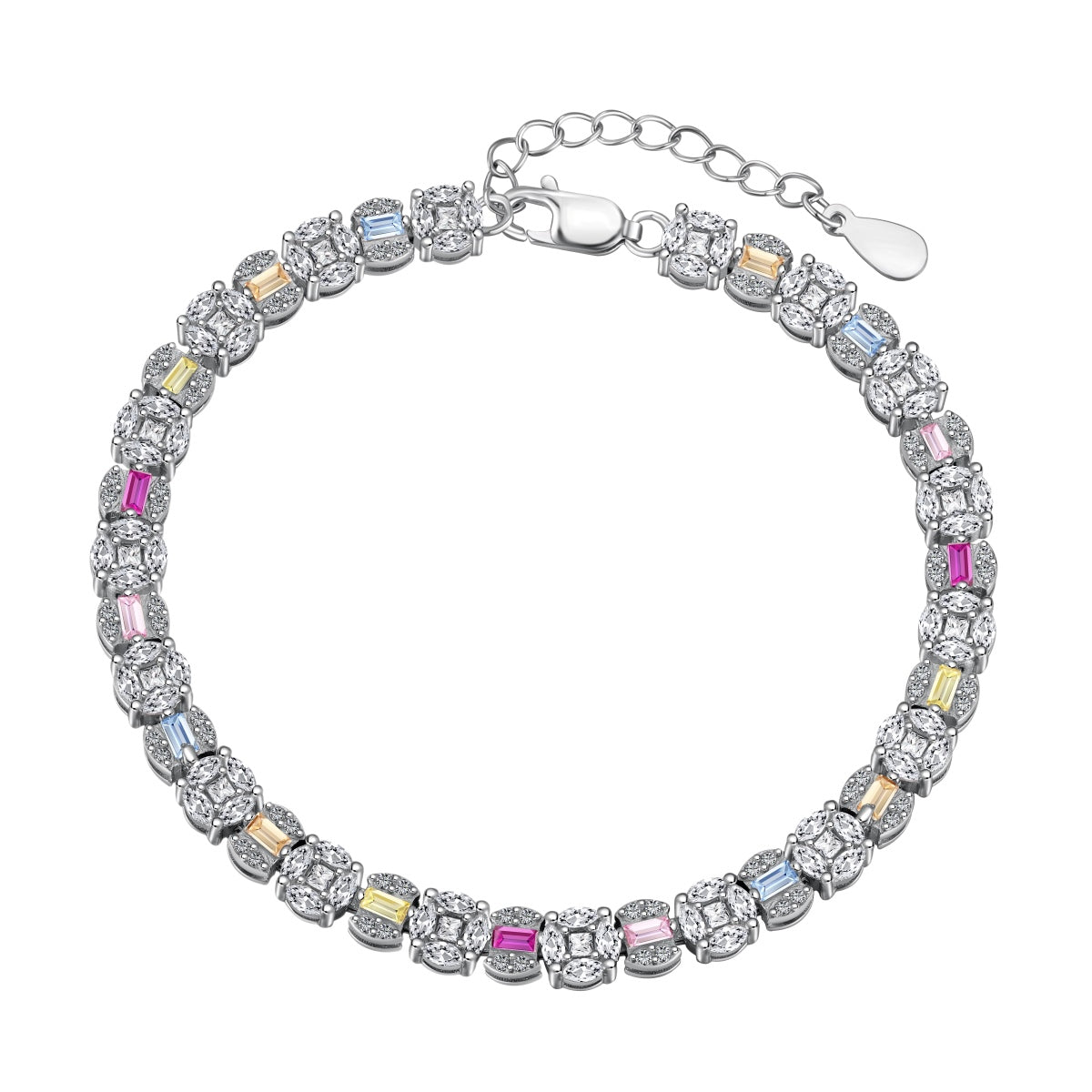 [Vintora Jewelry]Dazzling Radiant Multi Cut Daily Bracelet