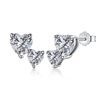 [Vintora Jewelry]Double Heart-Shape Classic Princess Style Earrings