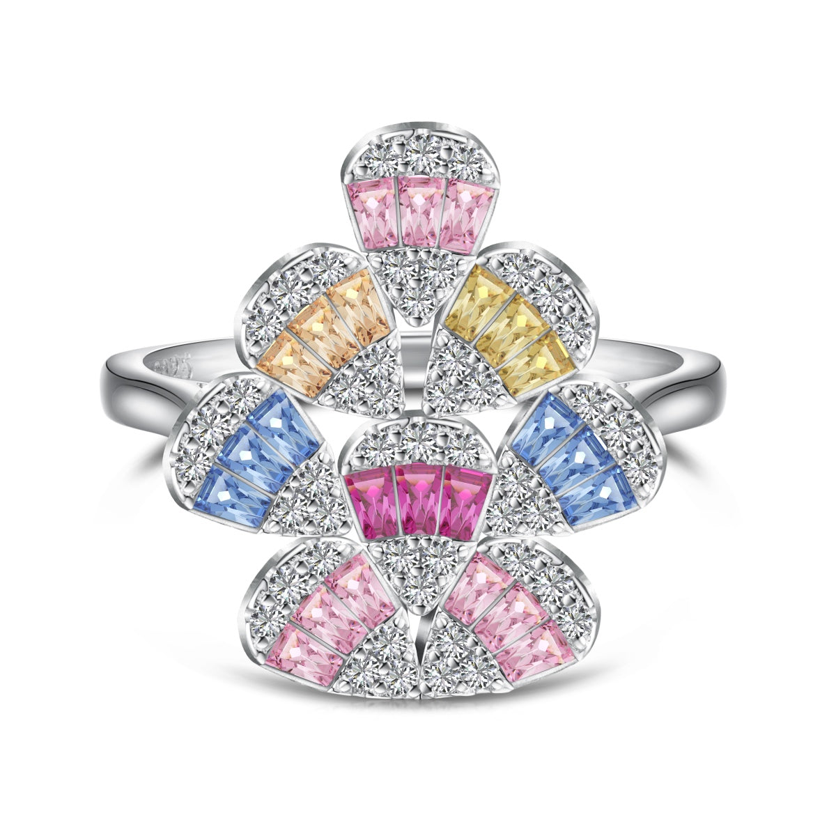 [Vintora Jewelry]Sparkling Colorful Water Drop Shape Daily Ring
