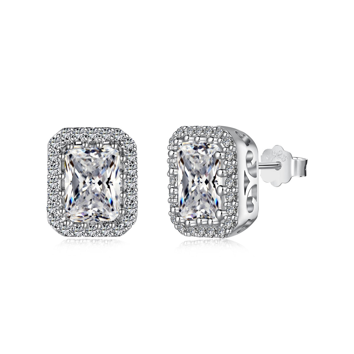 [Vintora Jewelry]1.0 Carat Luxurious Dainty Emerald Cut Daily Earrings